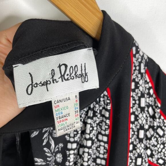 NWT Joseph Ribkoff Black, White & Red Dress 6 - Picture 6 of 14